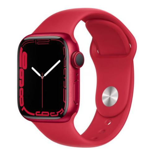 Reloj Smartwatch Apple Watch Series 7 41mm Aluminio Rojo Diseño De La Malla Liso