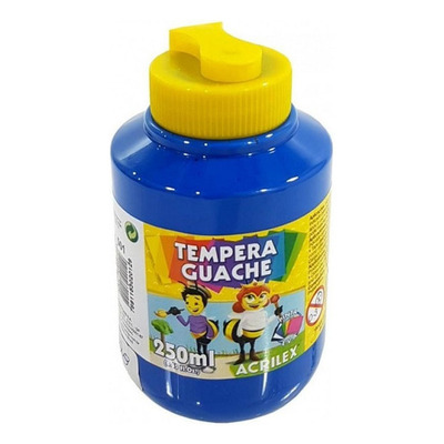 Tinta Tempera Guache Escolar Acrilex 250ml Cor Azul