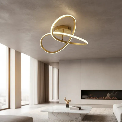 Plafon Led Infinity Dorado Diseño Moderno 20w Cct Lda80020-d Dorado