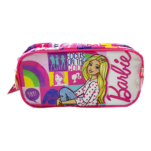 Cartuchera Barbie Portalápiz Focus On The Good Wabro Color Rosa Chicle