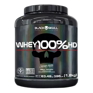 Whey 100% Hd 1,8kg Wpc + Isolado + Hidrolisado - Black Skull Sabor Baunilha