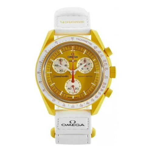 Reloj Swatch X Omega Mission To The Sun Correa Color de la correa Blanco Color del bisel Amarillo Color del fondo Amarillo