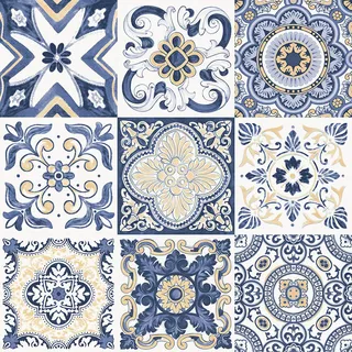 Kit 25 Unidades Azulejo Português Autocolante 15x15  