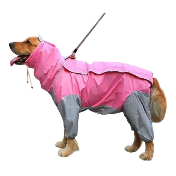 Capa Impermeable De Lujo Para Lluvia Para Perro Rosada