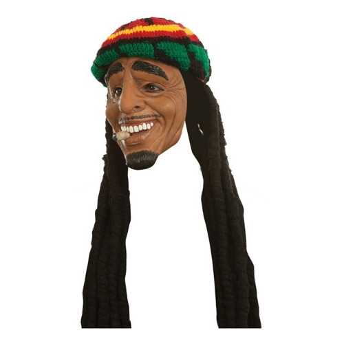 Máscara De Persona Rasta Bob Marley Jamaica Stoned Weed Color Marrón Mascara de latex Stoned linea de humor