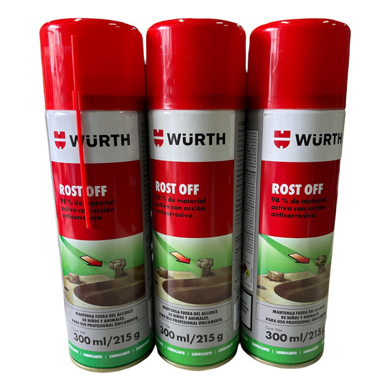 Pack 3 Und Wurth Rost Off W-max  300ml Mojostore Desoxidante