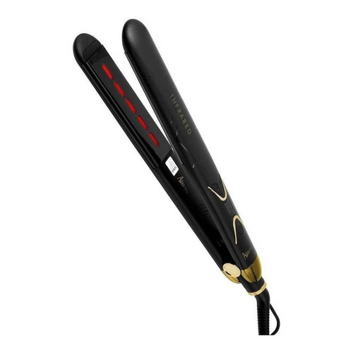 Plancha de cabello Alizz Pro Infrared negra mate y dorada 110V - 125V