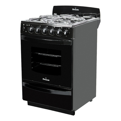 Cocina Florencia 5547F a gas 4 hornallas  negra 220V puerta con visor 63L