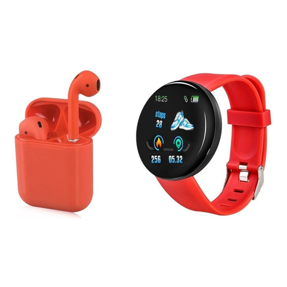 Reloj Inteligente Smart Watch D18 + Audifonos Bluetooth I12