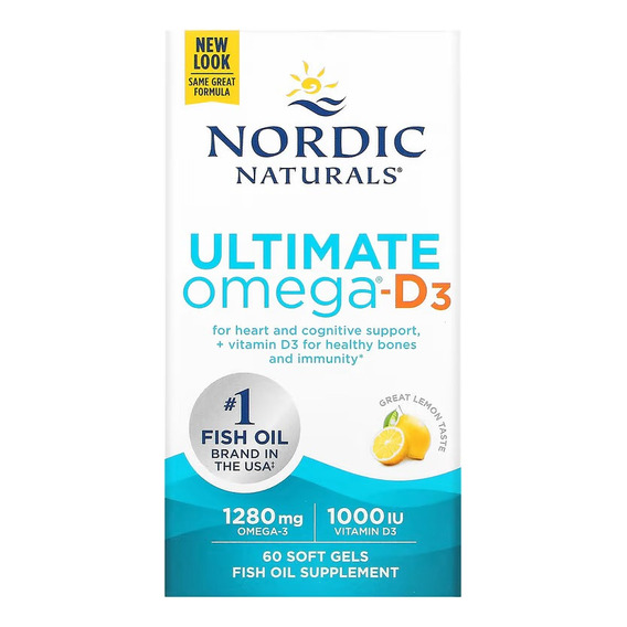 Nordic Naturals Suplemento Alimenticio De Omega D3 60 Caps