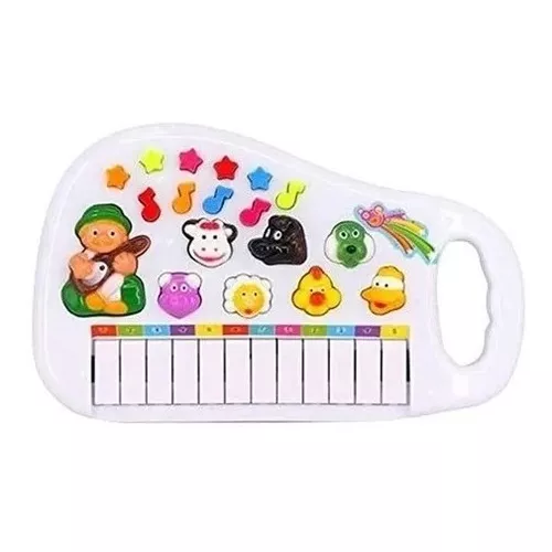 TECLADO / PIANO MUSICAL INFANTIL FAZENDINHA COM LUZ A PILHA NA