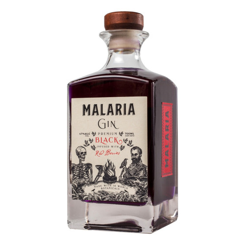 Gin Malaria Black 700 Ml Red Berries Premium
