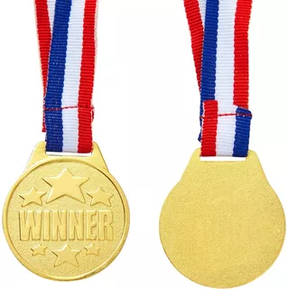 Medallas Doradas Ganador Fiesta Deporte Premio 10 Unidades