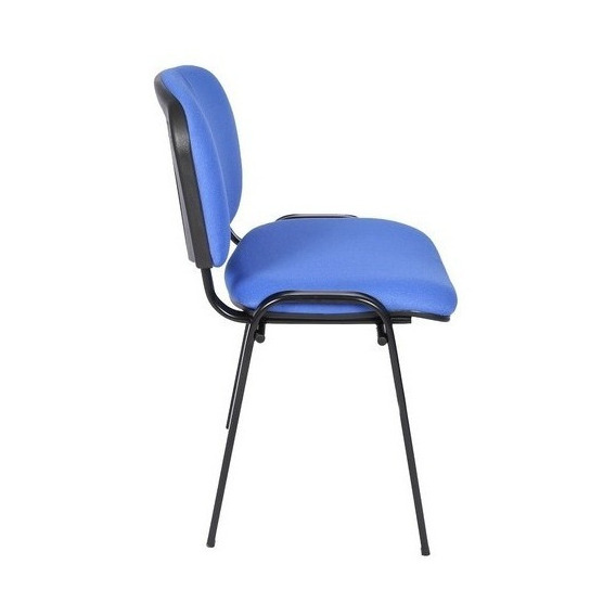 Silla Fija 4 Patas De Oficina Sala Espera Tapizada Apilable Color Azul Material del tapizado Tela