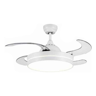 Ventilador Techo Retractil Blanco Con Led Mod 5174 Ax 1.06 M Blanco Transparente Abs 4
