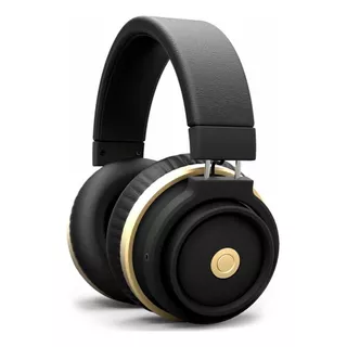 Auricular Bluetooth Santech Strong 6hs D Musica Tactil Cuero Color Negro
