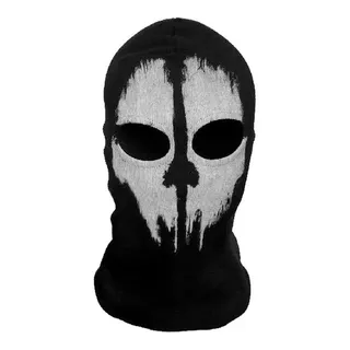 Mascara Balaclava Tactica Call Of Duty Ghosts Moto W1016 C Color Negro Diseño De La Tela Liso