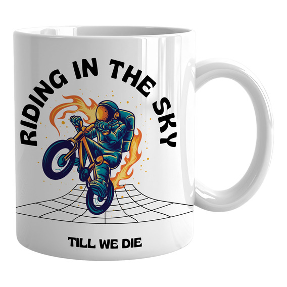 Taza Desayuno Astronauta Motociclista