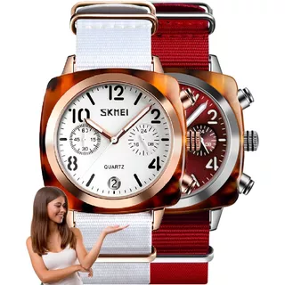 Reloj Dama Skmei 9186 Cuarzo Moda Casual Lujo Acuático Acero