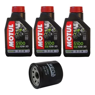 Kit 3l Óleo E Filtro Honda Cb 600 F Hornet Motul 5100 10w30