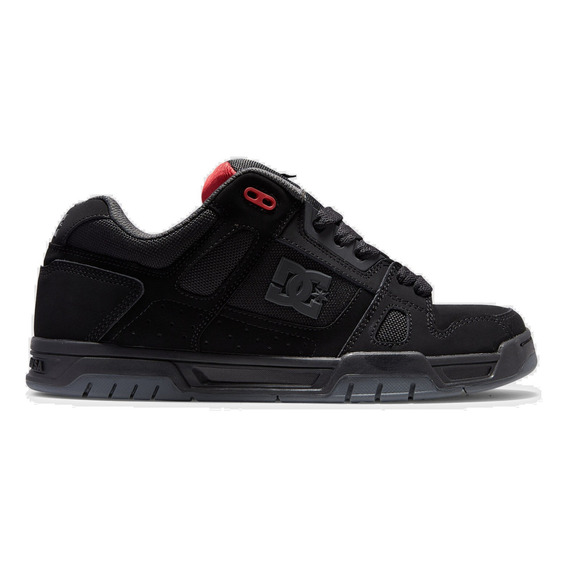 Tenis Dc Shoes Stag Negro Gris Rojo