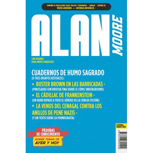 Alan Moore: Cuadernos De Humo Sagrado (O Tres Ensayos Bestiales), de Moore, Alan. Serie N/a, vol. Volumen Unico. Editorial BARRETT, tapa blanda, edición 1 en español, 2023