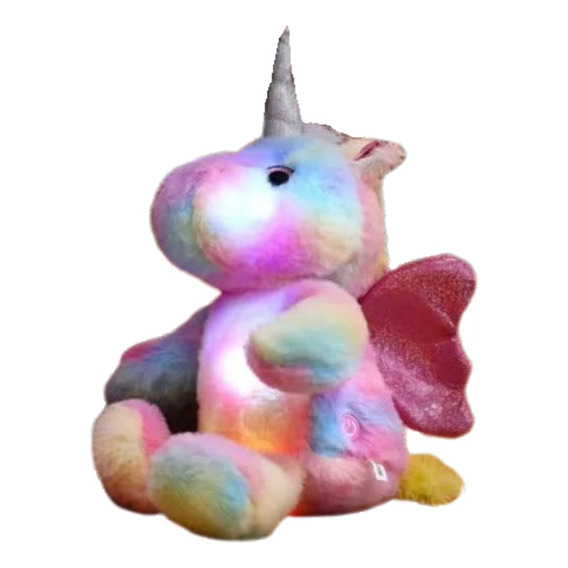 Peluche De Unicornio Con Luz Led En Colores Espantacuco 