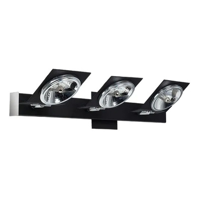 Aplique 3 Luces Lampara Ar111 Apto Led Moderno Negro Pared