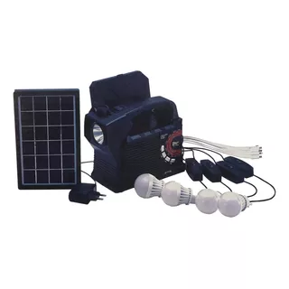 Kit Panel Solar Radio Bluetoth Bombillo Led Usb Recargable 5