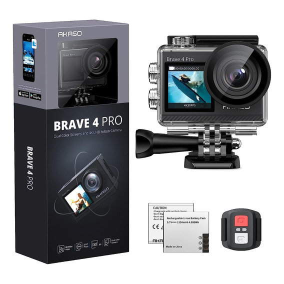 Cámara Deportiva Akaso Brave 4 Pro 4k30fps Pantalla Táctil