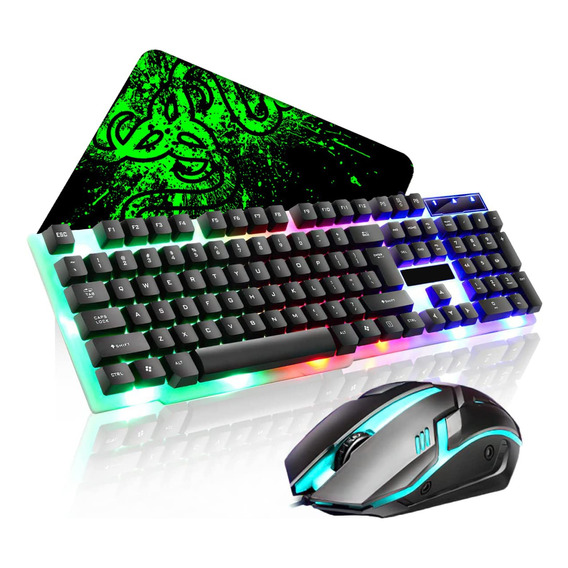 Kit Teclado Mouse Game Profesional Rgb Alfombrilla De Ratón