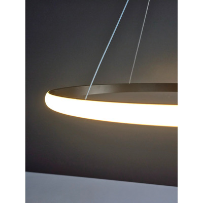 Colgante Aro Led Simp 60cm Negro Deco Moderno Luz Desing