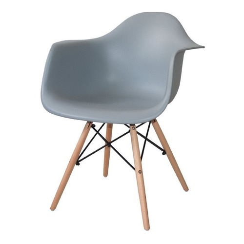 Silla de comedor Makom Sillón Eames, estructura color gris, 2 unidades