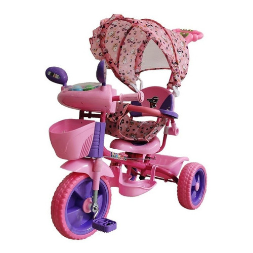 Triciclo Kissme De 24 Con Capota Color Rosado