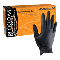 Guantes De Nitrilo Negro Blossom Caja 100 Und