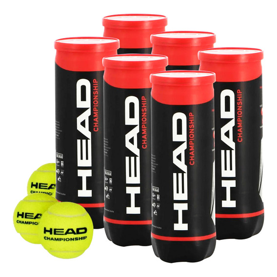 Set 6 Tubos X3 Pelotas Head Championship P/ Tenis - El Rey