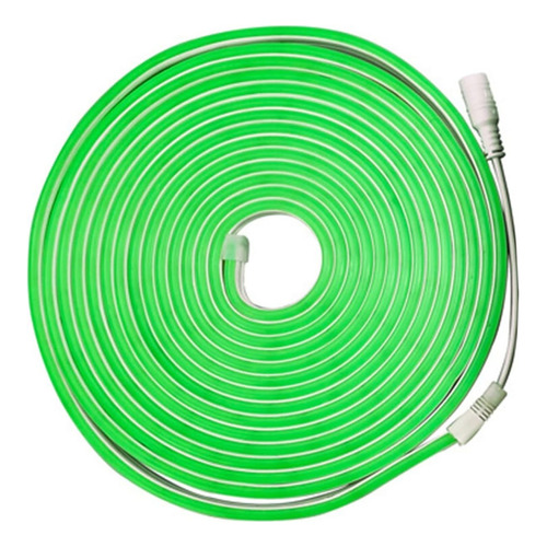 Kit Luz Neon Flexible Fuente 5m Colores Manguera Exterior Si Color De La Luz Verde