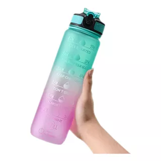 Botella Reutilizable De Plastico Motivacional Con Pico Hdr