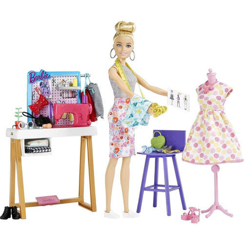 Barbie Diseñadora De Modas Con Estudio Y Acce - Caja Dañada