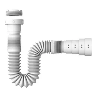 Sifão Extensível Sanfonado Longo Para Pia, Tanque, Etc Cor Branco