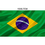 Kit 15 Adesivos Bandeira Brasil Patriota Politica Copa 15x9