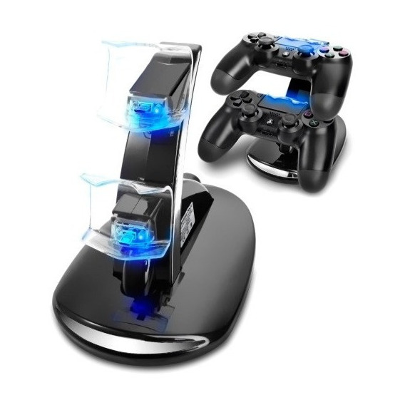 Base Soporte Cargador 2 Joystick Doble Ps4 Pro Y Slim