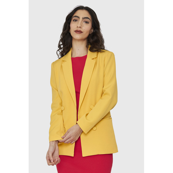 Blazer Botones Decorativos Amarillo Nicopoly