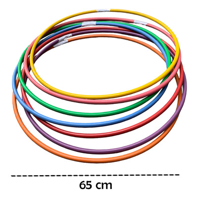 Kit 14 Bambolês Arco Infantil 65cm Colorido Atividade Fisica