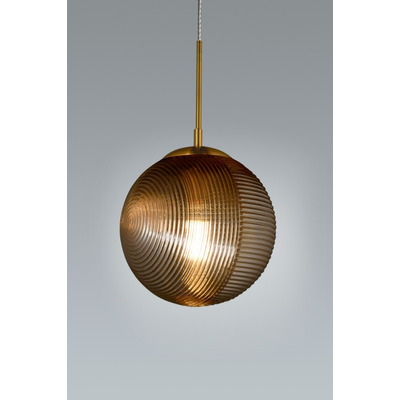 Lampara Colgante Psico Globo Bronce Apto Led Moderno Gmg