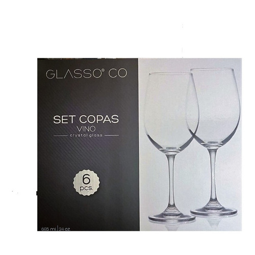 Set Copa De Vino Cristal Glasso ® Color Transparente