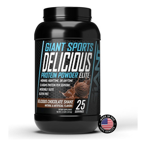Giant Sports Delicious Elite Protein Powder 2 Lbs / 25 Serv. Sabor Chocolate Shake
