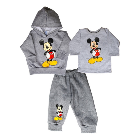 Conjunto X3 Bebe Buzo Remera Y Pantalon Mickey