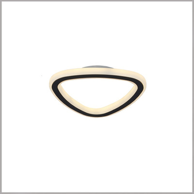 Plafon Led Frisbee Blanco Borde Negro 15w Deco Moderno Cie Blanco Con Negro