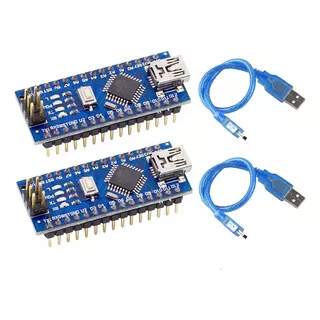 2 Piezas Nano Placa Compatible Con Ide Arduino + Cable Usb